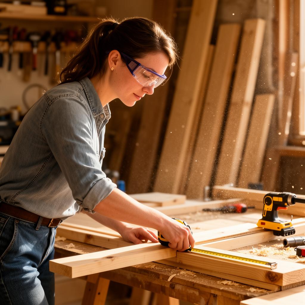 Woman working on a DIY project